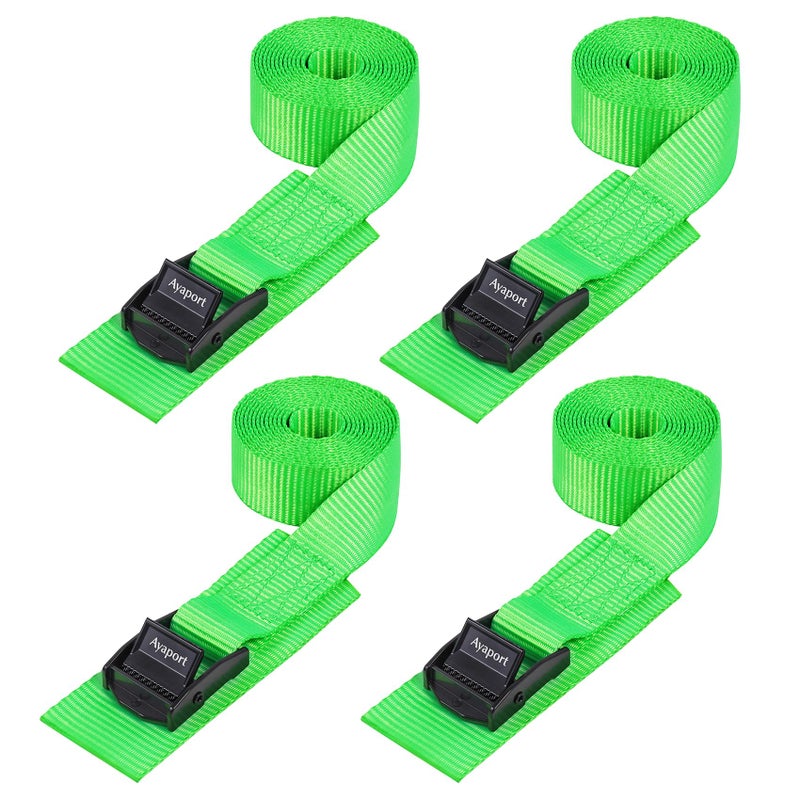 Ayaport Lashing Straps Car Roof Rack Straps Cam Buckle Tie Down Strap for Kayak, SUP, Canoe, Surfboard Packing (Green, 1"" x 12') - Image 1